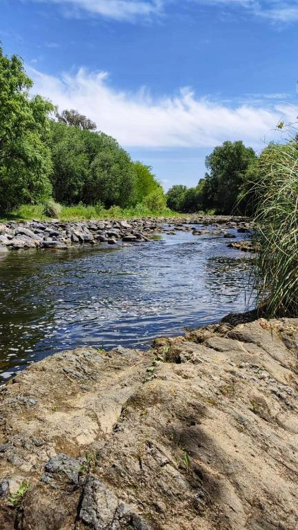 Entorno natural del río cerca de los chalets de Santa Rosa de Calamuchita con acceso directo al agua